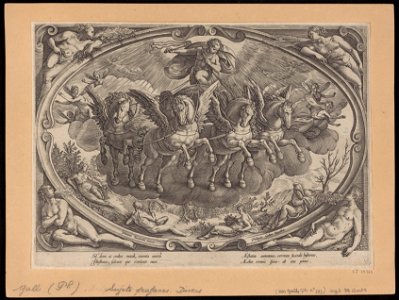 Title Plate- Sol and Personifications of the Four Seasons s.d print by Stradanus, S.I 54365, Prints Department, Royal Library of Belgium