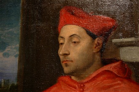 Titian Vecellio - Portrait of cardinal Antonio Pallavicini (detail1)