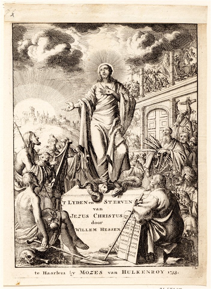 Titelprent ´t Lyden en sterven van Jezus Christus door Willem Hessen, objectnr A 19954