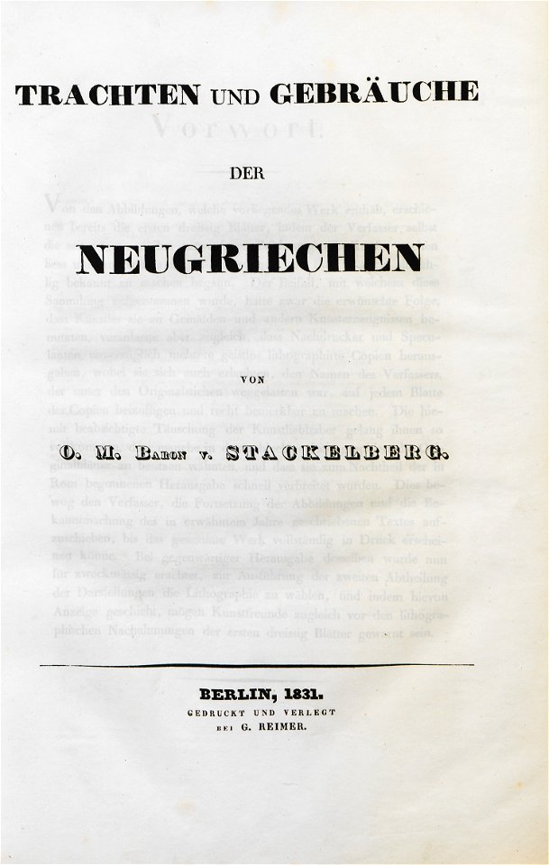 Title page - Stackelberg Otto Magnus Von - 1831