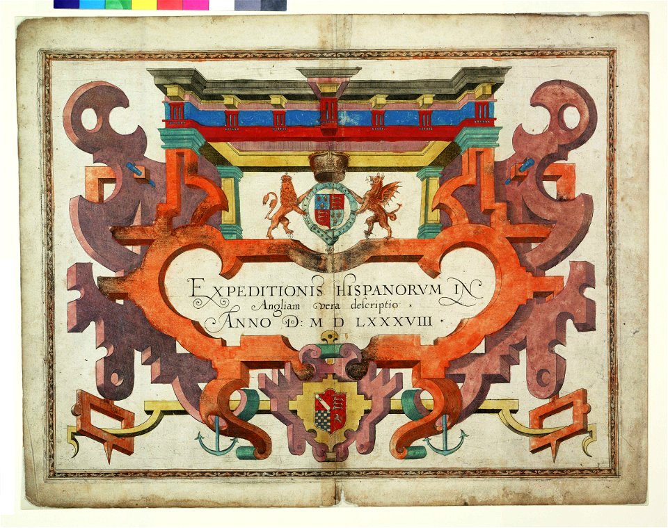 Title page to Expeditionis Hispanorum in Angliam vera descriptio anno domini MDLXXXVIII RMG F8037