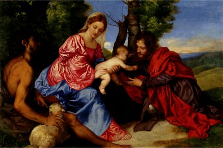 Tiziano, sacra conversazione edimburgo. Free illustration for personal and commercial use.