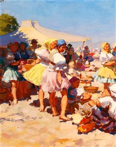 Tivadar Josef Mousson - Market Scene