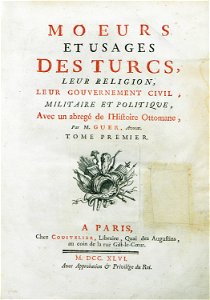 Title page of the first volume of the book - Guer Jean Antoine - 1746