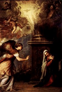 Titian - The Annunciation - WGA22821. Free illustration for personal and commercial use.