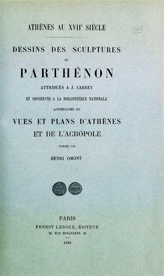 Title page - Omont Henri Auguste - 1898