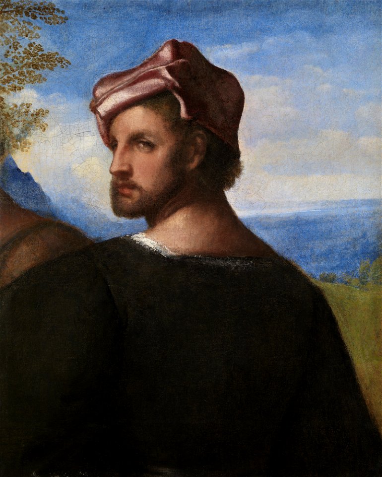 Tiziano, cristo e l'adultera, glasgow, figura tagliata via