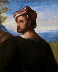 Tiziano, cristo e l'adultera, glasgow, figura tagliata via. Free illustration for personal and commercial use.