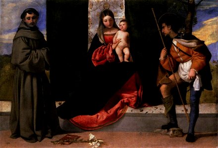 Tiziano, Madonna and Child with Sts Anthony of Padua and Roch