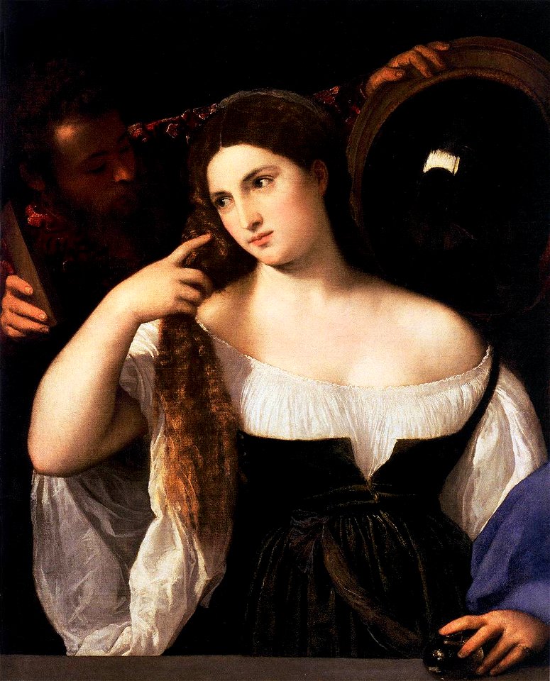 Titian - Woman with a Mirror - WGA22913