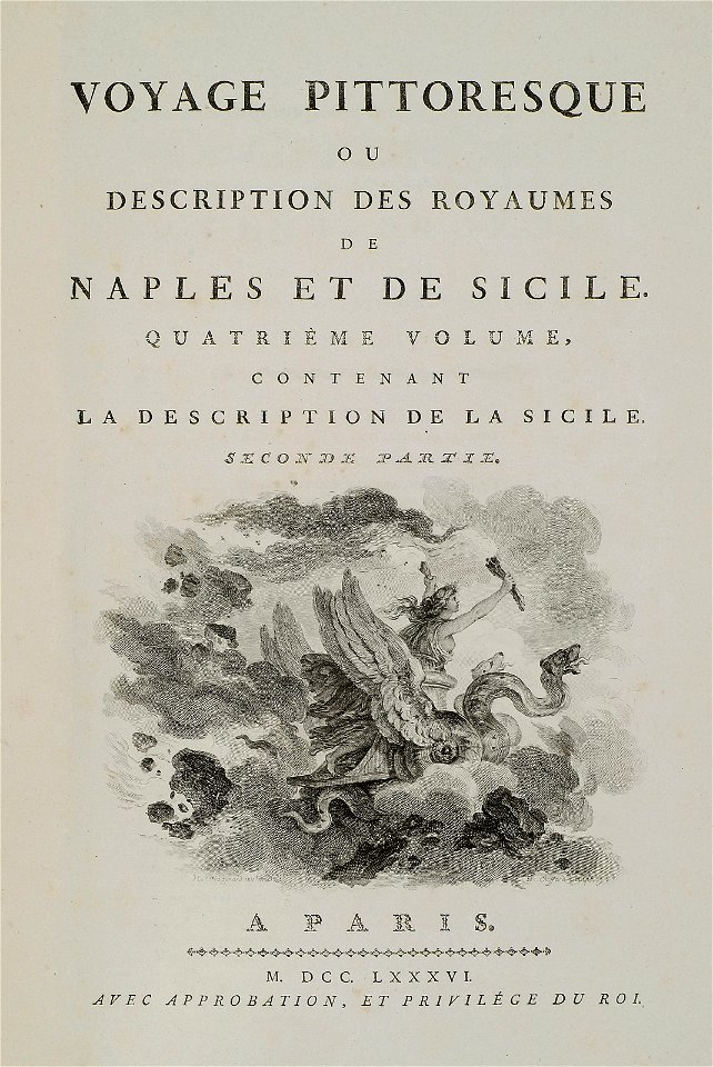 Title page - Voyage pittoresque ou Description des Royaumes de Naples et de Sicilie - Saint-non Jean Claude Richard Abbé De - 1786