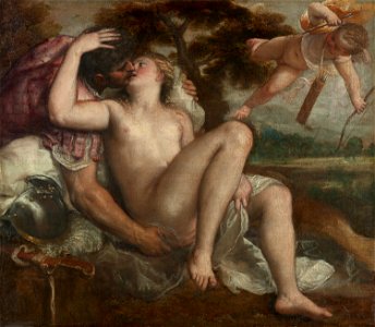 Tiziano Vecellio, gen. Tizian (und Werkstatt) - Mars, Venus und Amor - GG 13 - Kunsthistorisches Museum