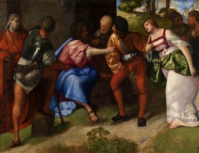 Tiziano, cristo e l'adultera, glasgow. Free illustration for personal and commercial use.