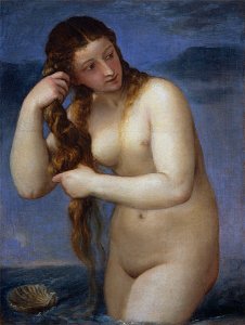 Titian (Tiziano Vecellio) - Venus Rising from the Sea ('Venus Anadyomene') - Google Art ProjectFXD. Free illustration for personal and commercial use.