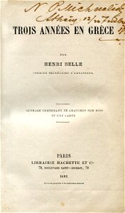 Title page - Belle Henri - 1881