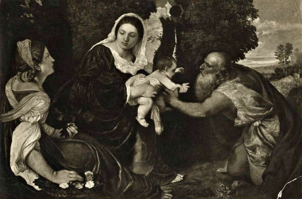 Tiziano, madonna tra i santi girolamo e dorotea