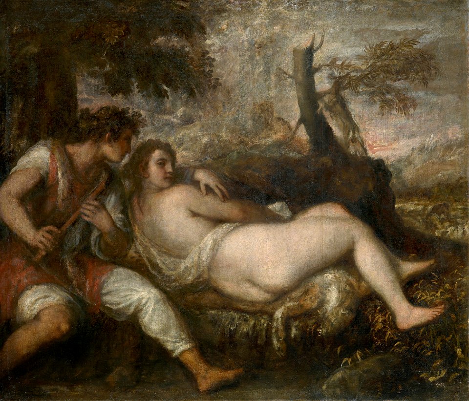 Tiziano Vecellio, gen. Tizian, , Kunsthistorisches Museum Wien - Nymphe und Schäfer - GG 1825 - Kunsthistorisches Museum