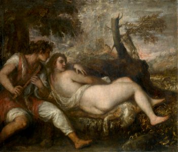 Tiziano Vecellio, gen. Tizian, , Kunsthistorisches Museum Wien - Nymphe und Schäfer - GG 1825 - Kunsthistorisches Museum