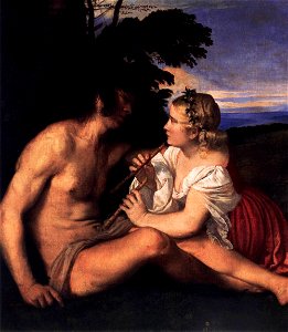 Tiziano, tre età dell'uomo 02. Free illustration for personal and commercial use.