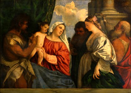 Tiziano, sacra conversazione di dresda. Free illustration for personal and commercial use.