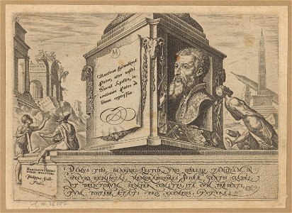 Title to Series- The Disasters of The Jewish People 1569 print by Maarten van Heemskerck, S.III 52807, Prints Department, Royal Library of Belgium