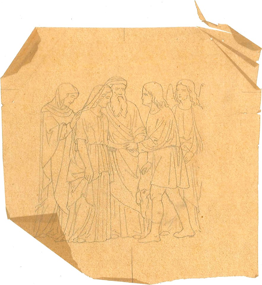 Tobias and the Angel Taking Leave of Raguel by Kunstwerkplaatsen Cuypers & Co. Cuypershuis 0682x