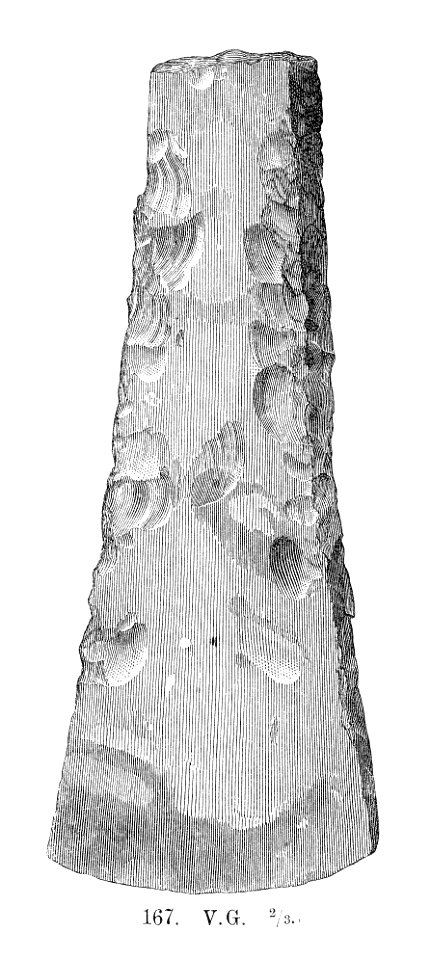 Tjocknackig flintyxa fr Ramberget, Hisingen, Göteborg (Montelius Minnen (1917) Fig167)