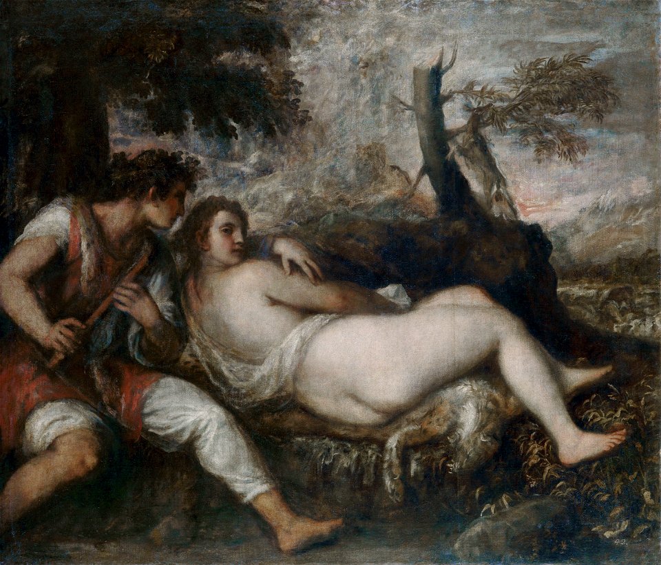 Tiziano Vecellio, called Titian - Nymph and Shepherd - Google Art ProjectFXD