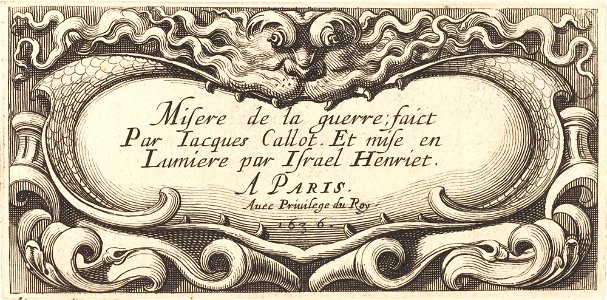 Title Page for Callot's The Small Miseries of War