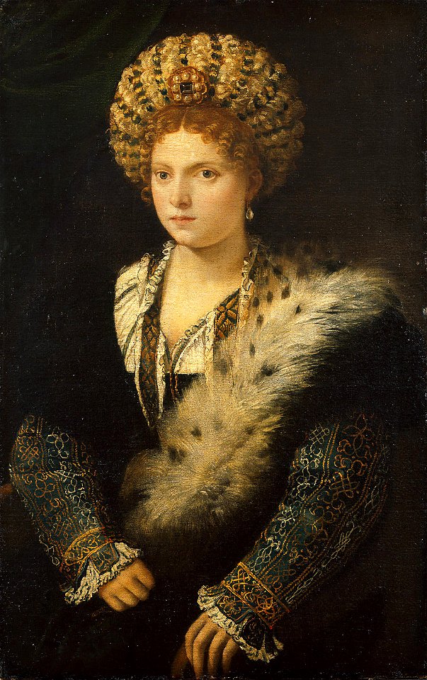 Tiziano Vecellio, gen. Tizian, , Kunsthistorisches Museum Wien - Isabella d'Este, Markgräfin von Mantua (1474-1539) - GG 83 - Kunsthistorisches Museum