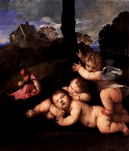 Tiziano, tre età dell'uomo 03. Free illustration for personal and commercial use.