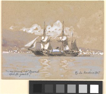 To my friend Capt Broad after 50 years! E de Martino 1907 RMG PU6586