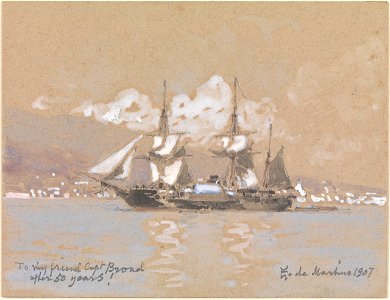 To my friend Capt Broad after 50 years! E de Martino 1907 RMG PU6586
