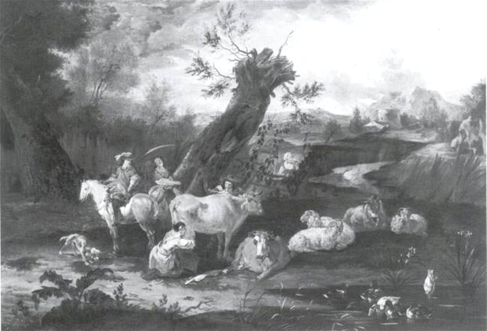 Toegeschreven aan Nicolaes Berchem - Landschap met vee - NM 314 - Nationalmuseum