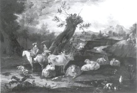 Toegeschreven aan Nicolaes Berchem - Landschap met vee - NM 314 - Nationalmuseum