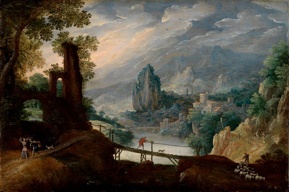Tobias Verhaecht - Gebirgslandschaft mit Tobias und Engel - 2466 - Staatliche Kunsthalle Karlsruhe