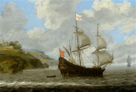 Tobias Flessiers (c.1610-1689) (attributed to) - An English Ship Leaving the Coast - BHC0807 - Royal Museums Greenwich