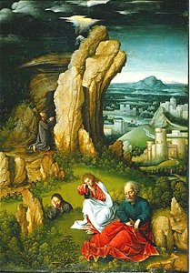 Toegeschreven aan Joachim Patinir - Christus in de hof van Gethsemane - NM 6288 - Nationalmuseum. Free illustration for personal and commercial use.