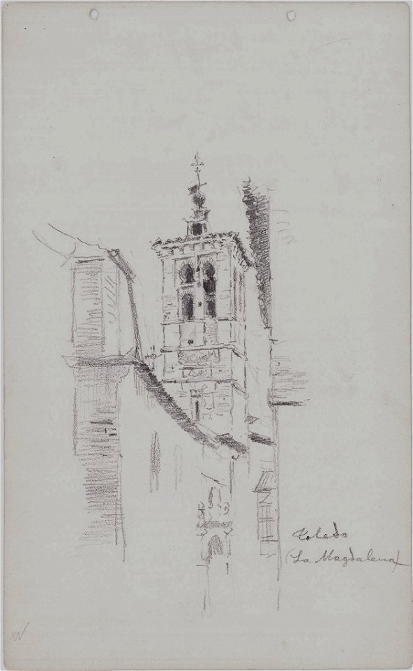 Toledo, La Magdalena, drawing by Mariano Pedrero