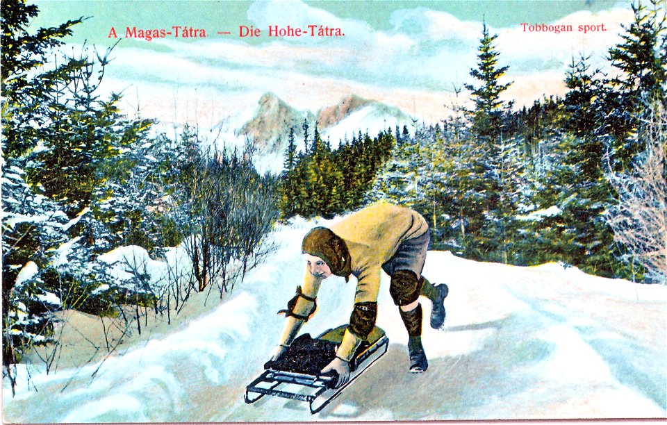 Tobogan na bobovej dráhe v T. Lomnici 1908