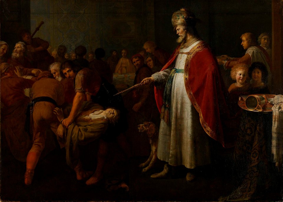 Toegeschreven aan Claes Moeyaert - De gelijkenis van de onwaardige bruiloftsgast (Matteüs 22-1-15) - RMCC s40 - Museum Catharijneconvent