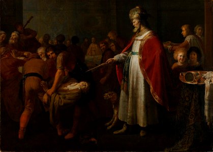 Toegeschreven aan Claes Moeyaert - De gelijkenis van de onwaardige bruiloftsgast (Matteüs 22-1-15) - RMCC s40 - Museum Catharijneconvent