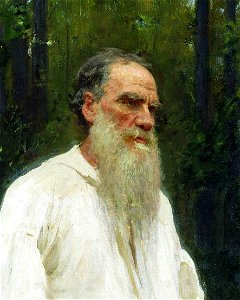 Tolstoy by Repin 1901 cropped rotated. Free illustration for personal and commercial use.