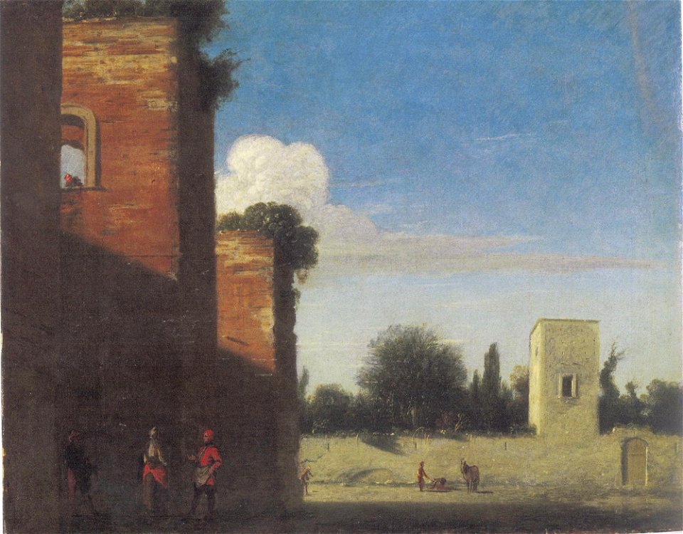 Toegeschreven aan Gottfried Wals - De stadsmuren van Rome - L873 - National Gallery