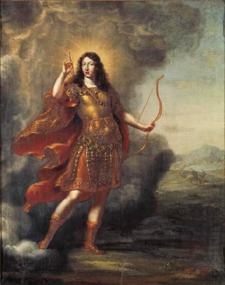 Toegeschreven aan David Klöcker Ehrenstrahl - Portret van koning Karl XI (1655-1697) als Apollo - NMDrh 179 - Nationalmuseum