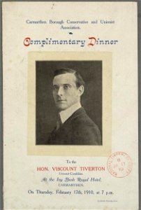 To the Hon. Viscount Tiverton Unionist Candidate (5449685)