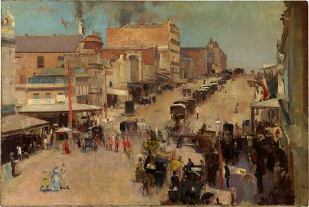 Tom Roberts-Allegro con brio, Bourke Street west c 1885-86