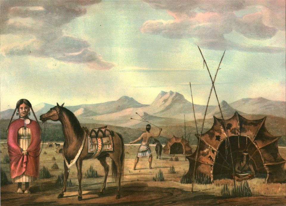 Toldería de indios - Sierra de la Ventana - Buenos Aires, según Pellegrini