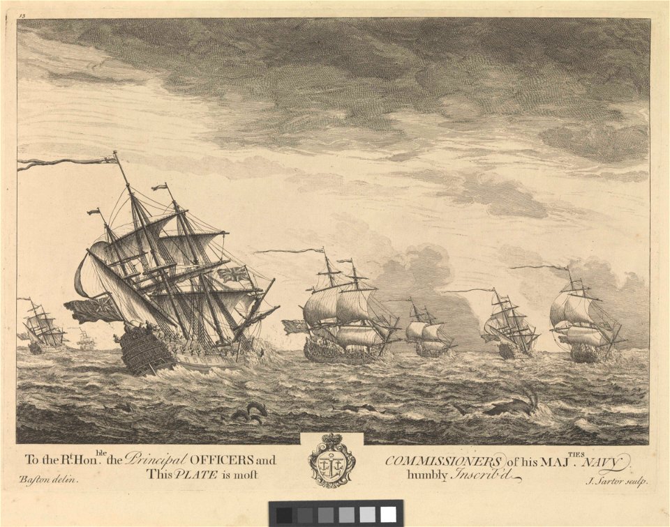 To the Honble the Principal Officers and Commissioners of his Majties Navy - Plate 13. Ships of 1721. 6 RMG PW7933