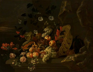 Tobias Stranover (1684-after 1731) (attributed to) - Still Life with a Basket of Fruit and Flowers - 932289 - National Trust